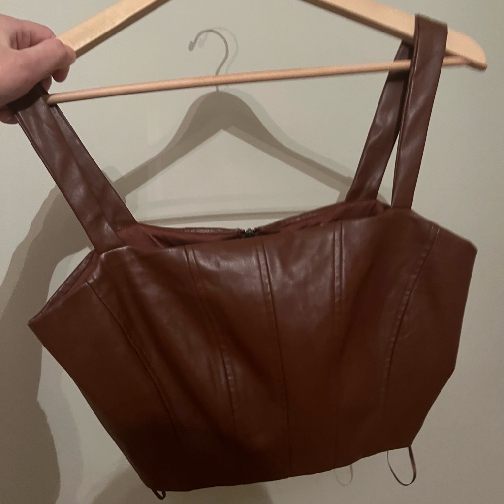 Jason Wu Vegan Leather Crop Top With Zip Back ;)